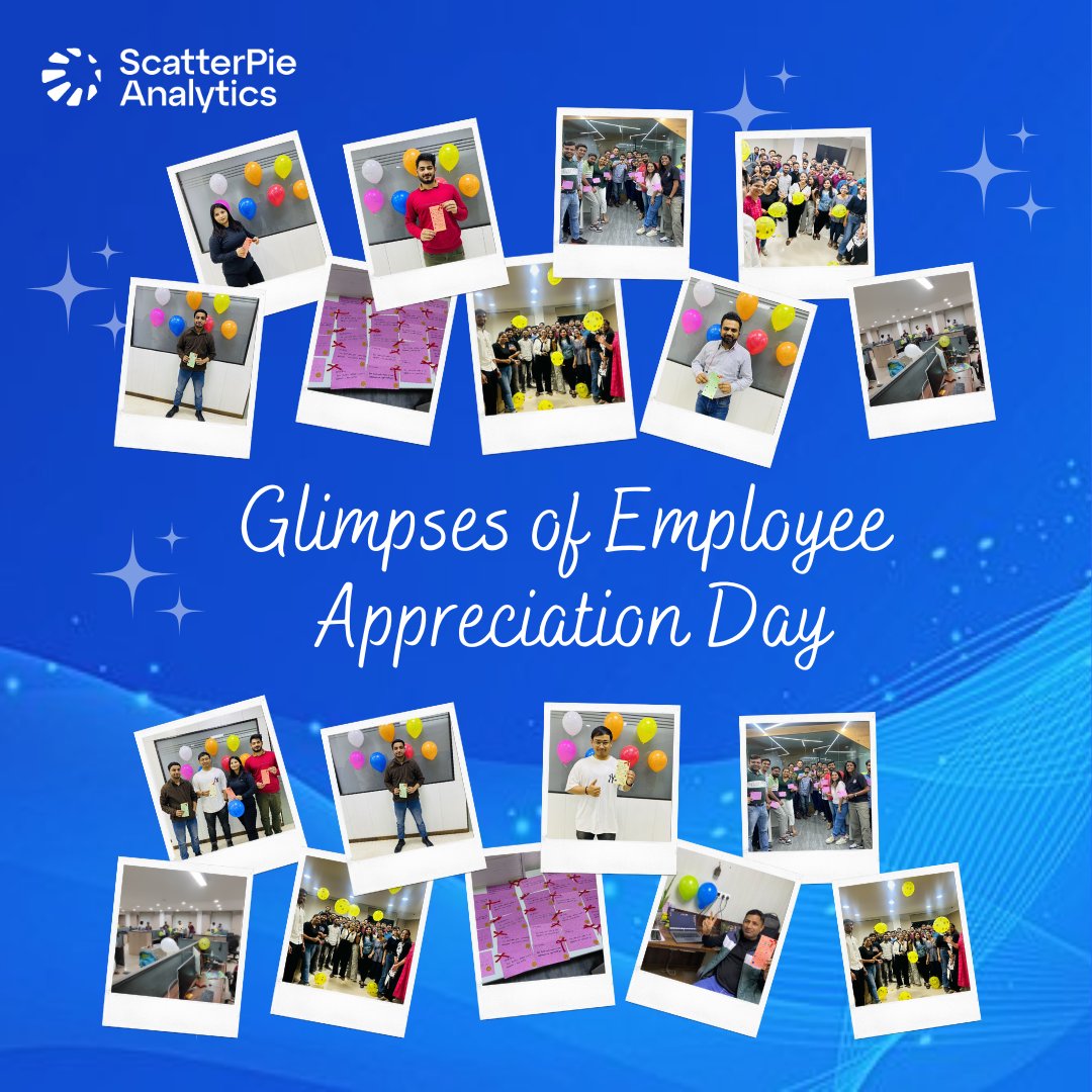 WeAreScatterPie's tweet photo. ✨ ScatterPie Analytics Celebrated Employee Appreciation Day Across Mumbai, Pune, and Delhi Offices! 🎉

Here's to many more moments of celebration, collaboration, and success together!

#EmployeeAppreciationDay #ScatterPieFamily #TeamAppreciation #CompanyCulture #Gratitude https://t.co/9dz87ElFbQ