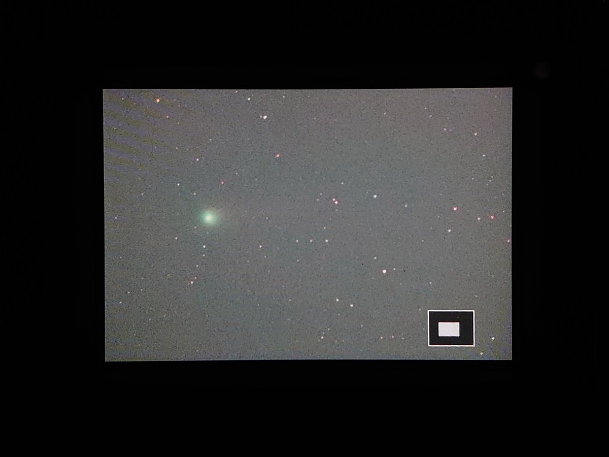 これから3〜4日また天気が悪そうなので、日帰り遠征を決行。ポン・ブルックス彗星、約２ヶ月ぶりの再会。

シーイングボロボロで星像ぽってりだけど、なんとか写せたε-(´∀｀*)ﾎｯ

#ポン・ブルックス彗星 #comet12p