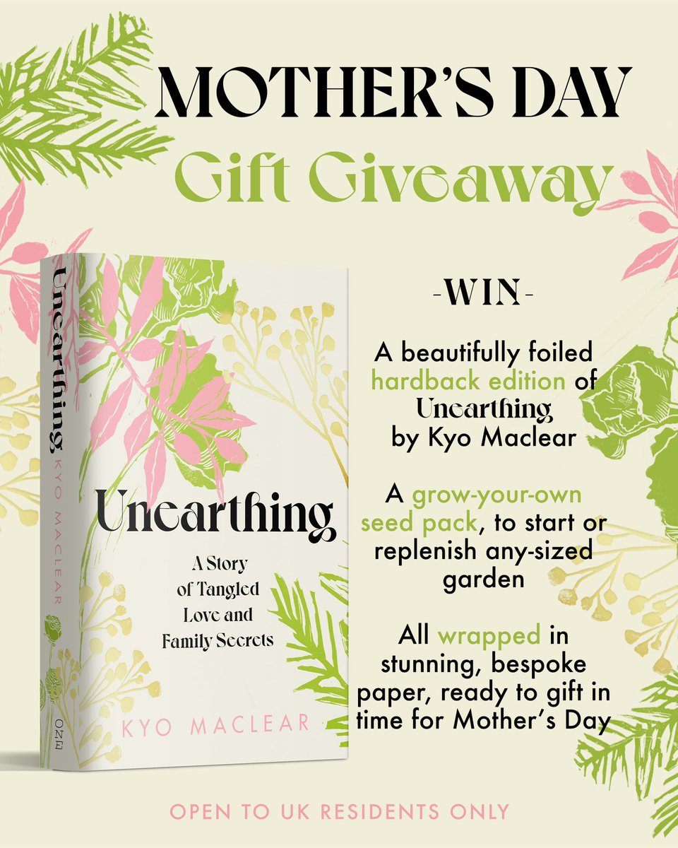 🍃GIVEAWAY🍃 1 week until Mother’s Day! If you’ve not got a gift yet, here’s something for you. Enter for a chance to win a hardback of Unearthing + a grow your own seed pack + it’s all wrapped in bespoke paper. Here’s what to do: 🌸 Follow @PushkinPress 🌺 RT this post 🌼…