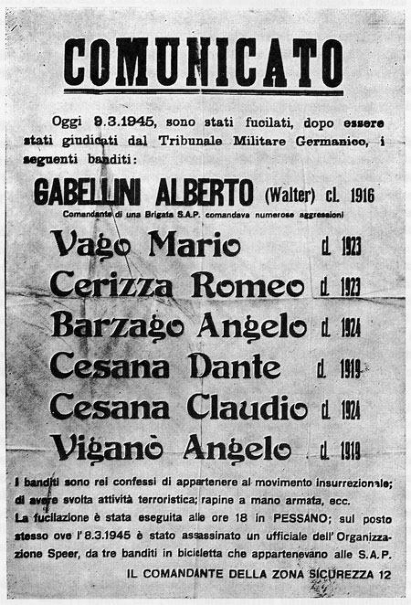 ANPIRomaPosti's tweet photo. "Che paura hai di morire? Non temere: abbiamo qui il nostro padre che ci assiste e benedice: il nostro sangue non sarà dato invano. Ci vendicheranno, ne sono sicuro"
Il #9marzo 1945, presso #PessanoConBornago (#Mi), i nazifascisti fucilarono 7 #Patrioti delle #BrigateGaribaldi. https://t.co/YWLTrEaIcI