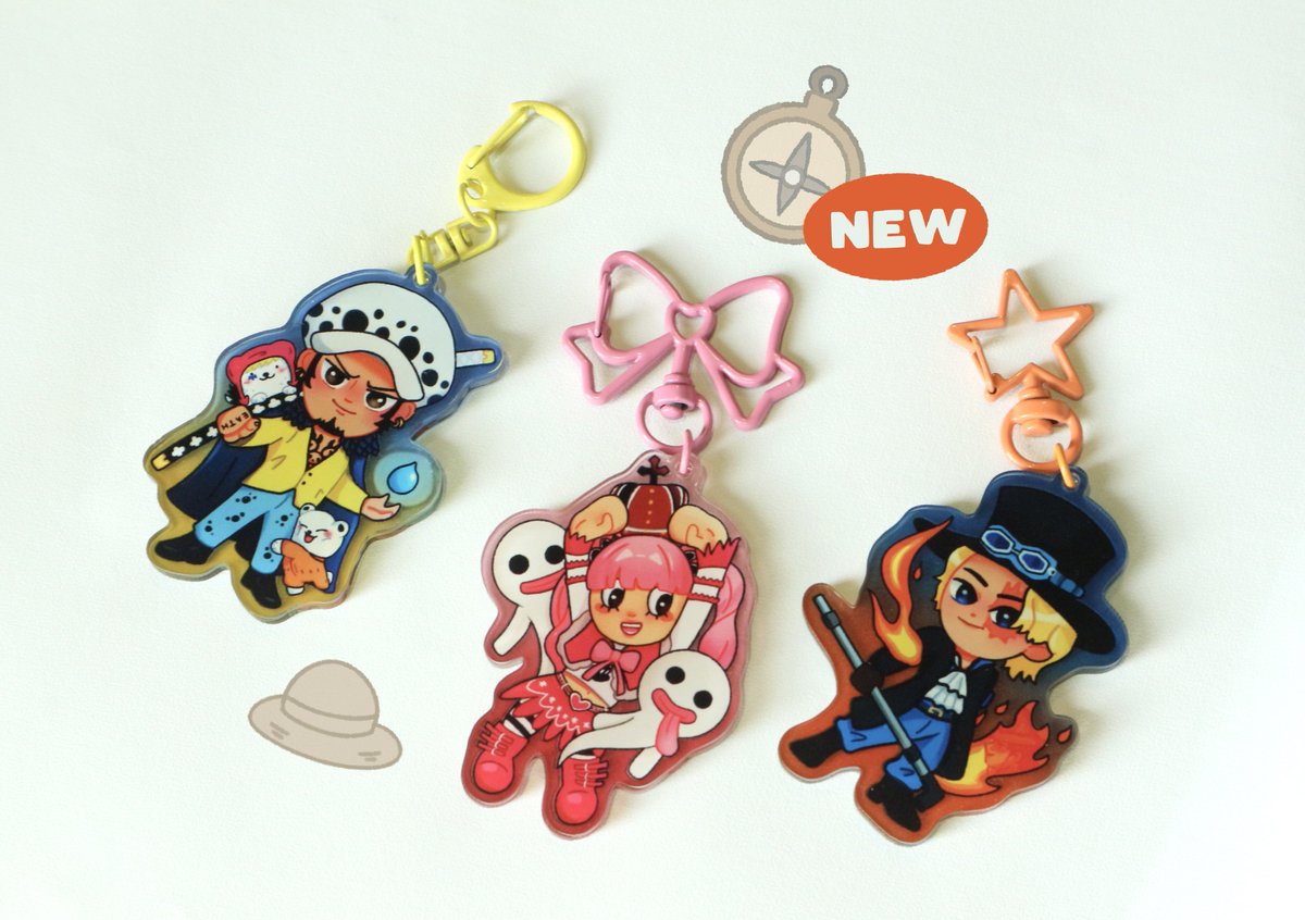 ornchid's tweet photo. new #onepiece merch preview for an upcoming event (cf18)! i love how these turned out 🥹🩷 https://t.co/lb1s8cvILE