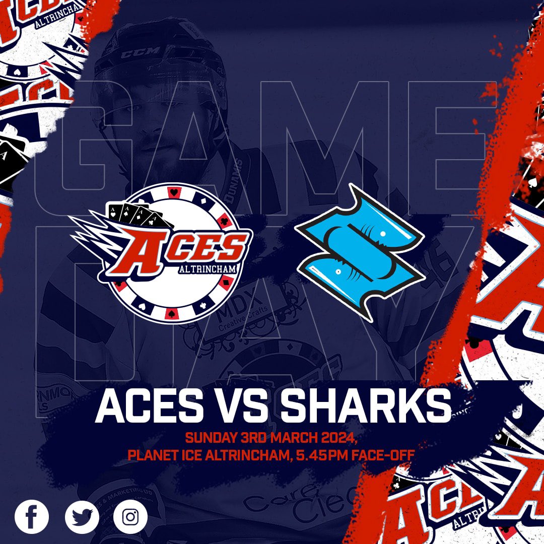 Altrincham Aces (@altyaces) on Twitter photo 🚨GAMEDAY🚨
We’re back on home ice today! Why not take advantage of our Mother’s Day ticket offer!
“Mum’s go free when paying for a full price child’s ticket”
🆚 <a href="/KingstonSharks2/">Kingston Sharks</a>
📅 Sun 3rd Mar 2024
⏰ 5.45pm
📍 <a href="/Altrincham_Rink/">Altrincham Ice Rink</a>
♦️♠️❤️♣️
#aces #altrincham #acesvssharks 🚨GAMEDAY🚨
We’re back on home ice today! Why not take advantage of our Mother’s Day ticket offer!
“Mum’s go free when paying for a full price child’s ticket”
🆚 <a href="/KingstonSharks2/">Kingston Sharks</a>
📅 Sun 3rd Mar 2024
⏰ 5.45pm
📍 <a href="/Altrincham_Rink/">Altrincham Ice Rink</a>
♦️♠️❤️♣️
#aces #altrincham #acesvssharks