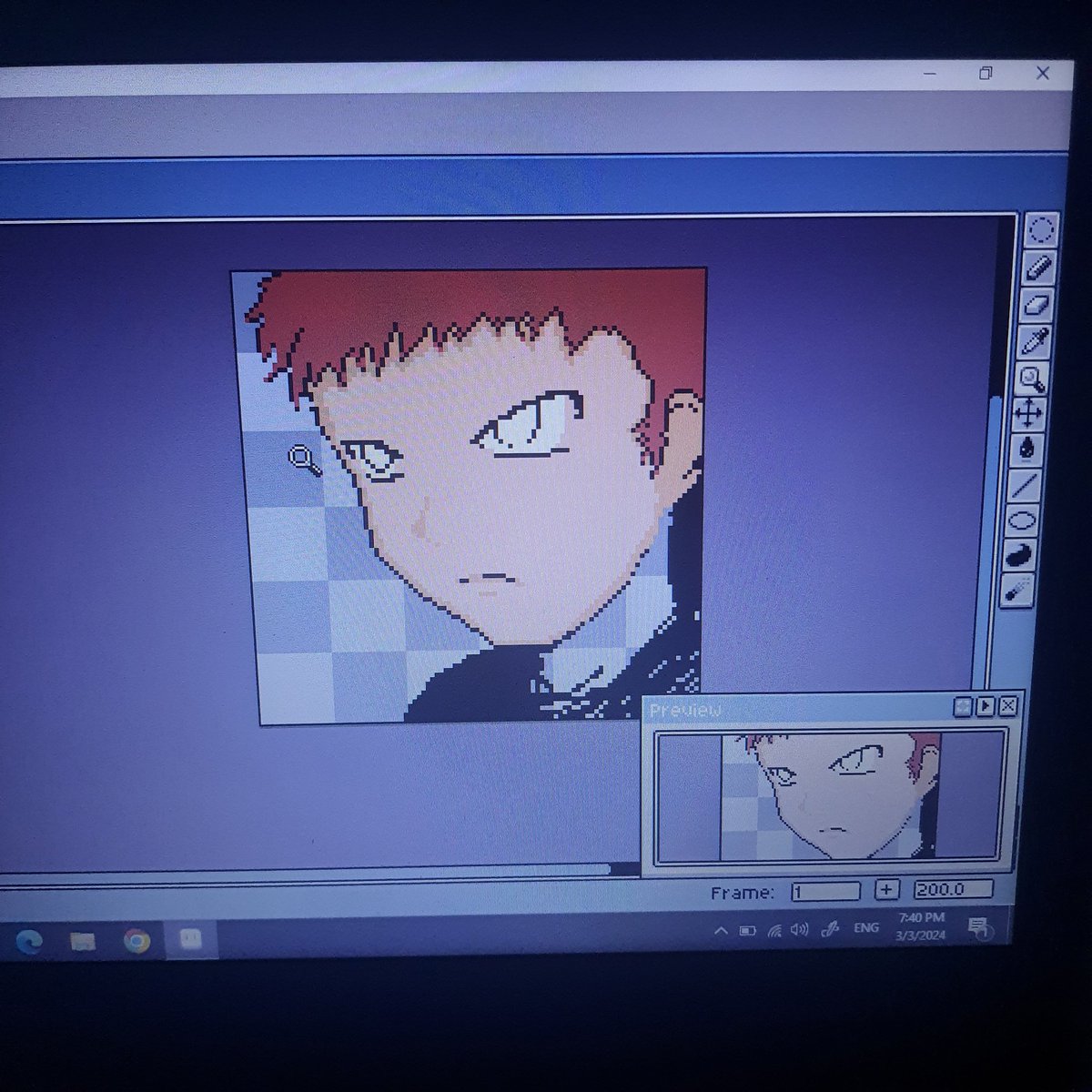 I'm depressed. I want to impress again. 

Doing pixel portrait.