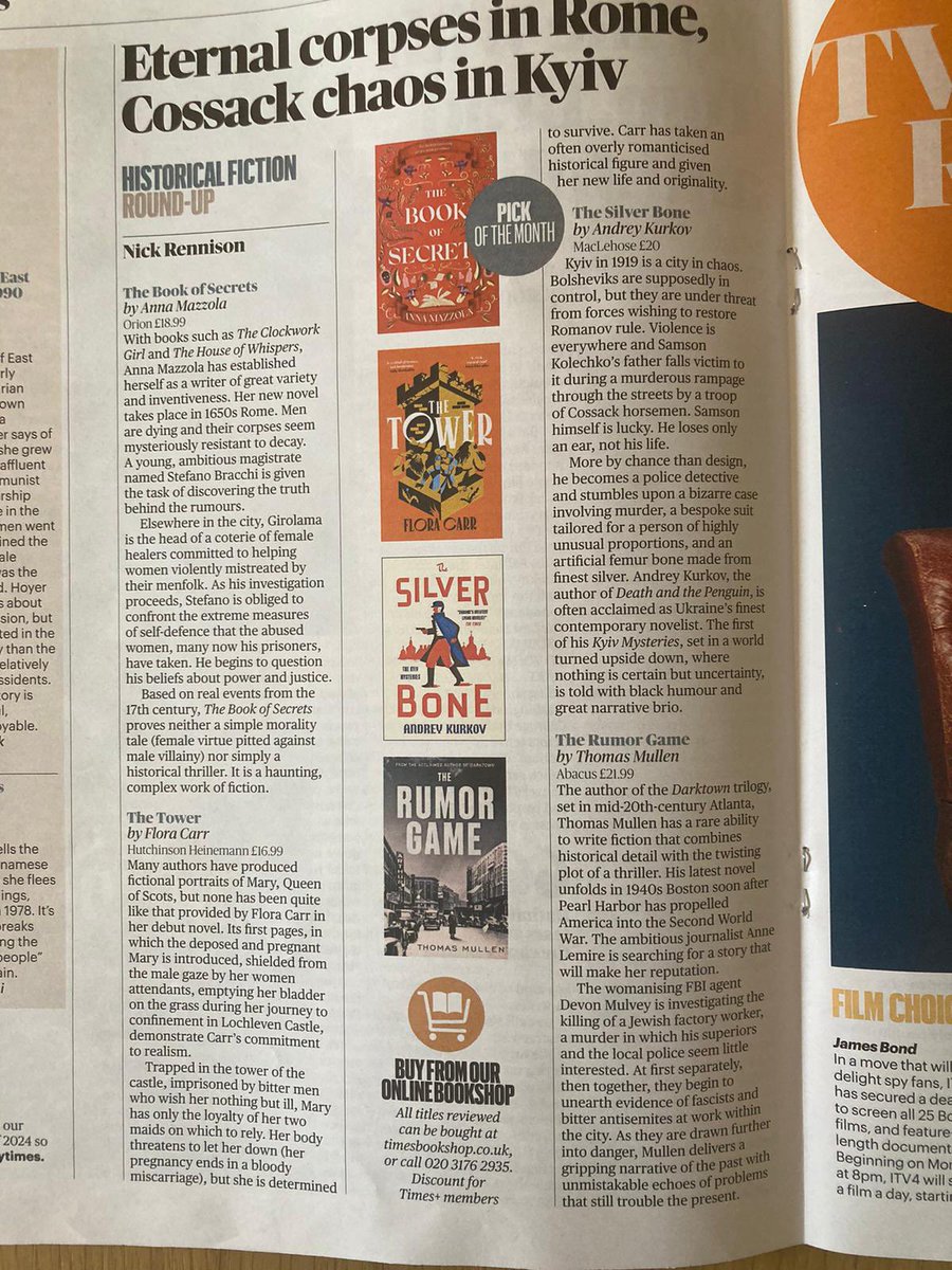 THE TOWER is in The Sunday Times today! 🏰 Thank you very much @TheTimesBooks @thetimes #booktwitter