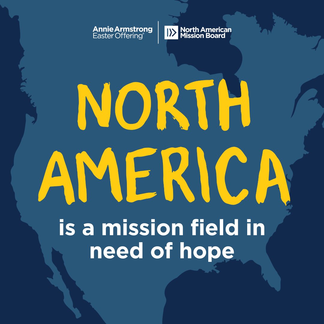 An estimated 281+ million people in North America live without Christ. We’re starting this #AnnieArmstrong Week of Prayer by asking God to raise up more missionaries to share the Good News with those in need of gospel hope.