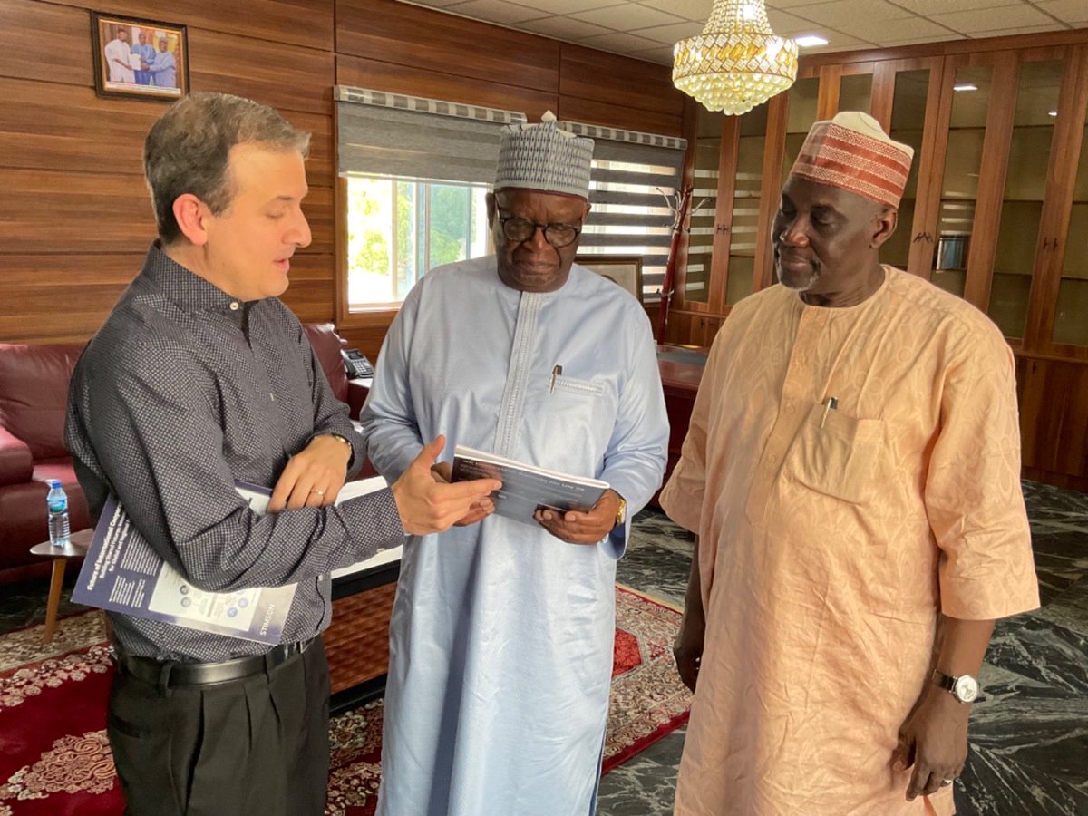 ponzio_richard's tweet photo. Honored to present ⁦@GGINetwork⁩ research with Prof. Ibrahim Gambari and Amb. Sani Bala upon arrival in Abuja, where ⁦@StimsonCenter⁩ is pleased to co-sponsor with their ⁦@savannah_centre⁩ &amp; 18 other African/int partners the Africa Summit of the Future Dialogue. https://t.co/QwcGMDmOkA