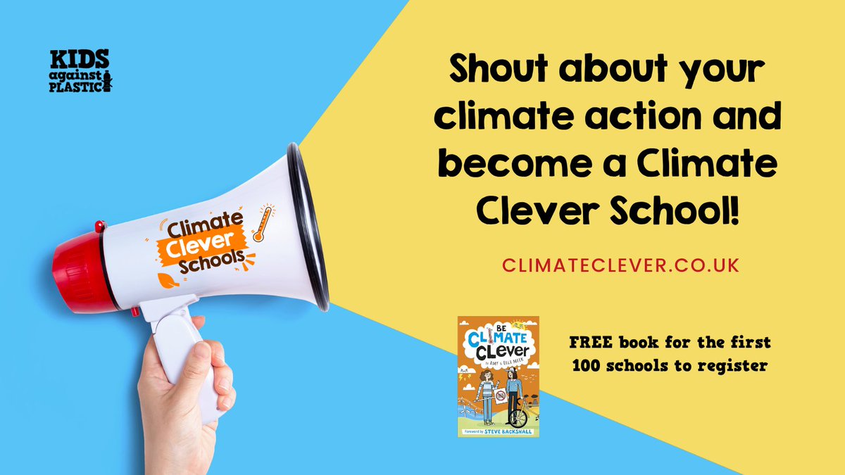 Want to take action against the #ClimateCrisis?
Free resources, free book from @kidsVplastic
climateclever.co.uk
#TEACHers #schools