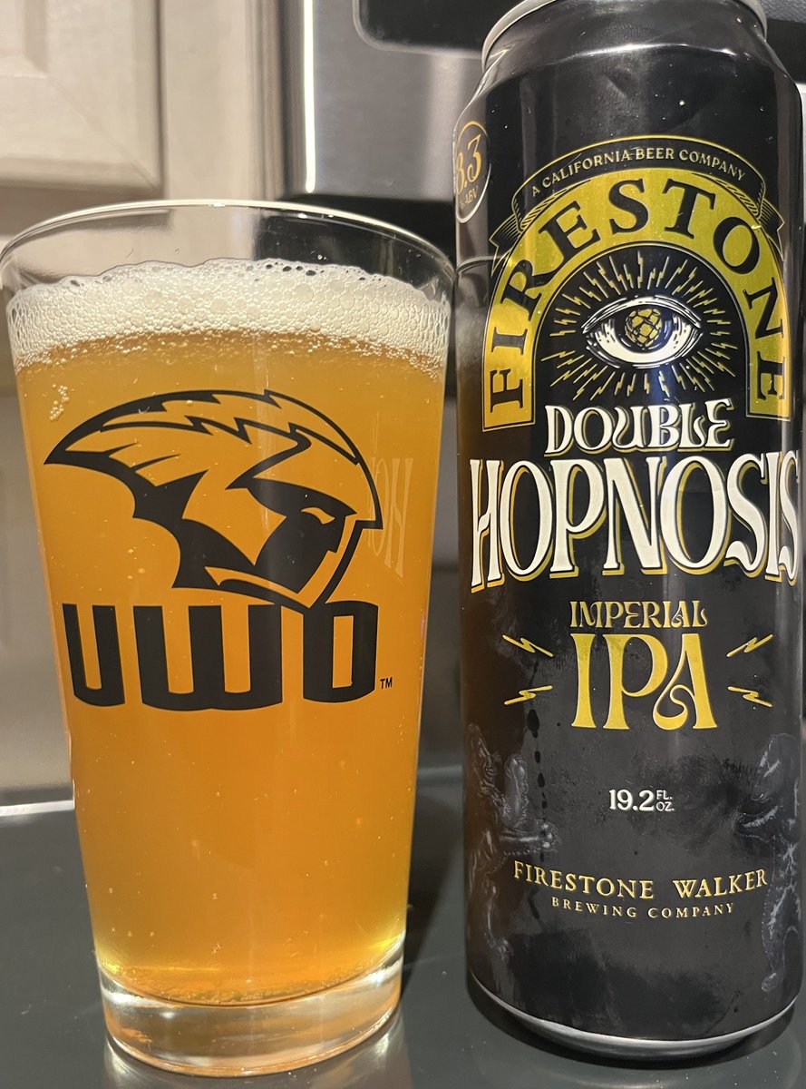Beer Review-@FirestoneWalker Double Hopnosis-A solid 8.3% ABV imperial IPA with lots of maltiness. Most dominant flavor was citrus with a piney feel, would’ve preferred less, but it all stays up front with there being quite a bit of grapefruit going down smoothly. 7.6/10