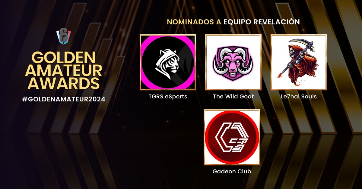 Categoría #RainbowSixSiege

🔸Nominados a Equipo revelación. 

📝 Votaciones: 17/3/24 
#GoldenAmateurAwards2024