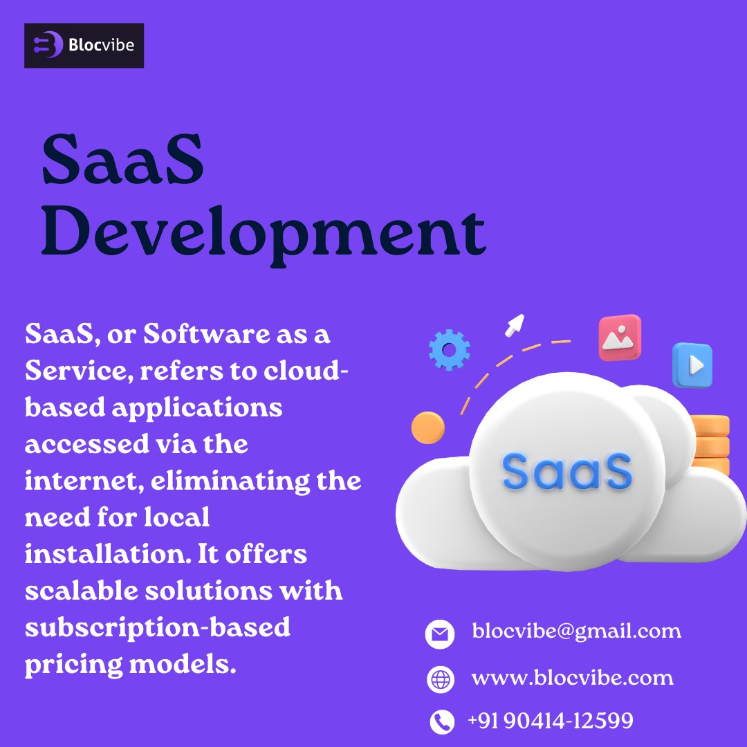 blocvibe's tweet photo. SaaS, or Software as a Service, are cloud-based apps accessed online, sans local installation. They provide scalable solutions with subscription-based pricing. #SaaS #CloudComputing #SaaSsoftware #saasdevelopment https://t.co/5xJosq1pm4