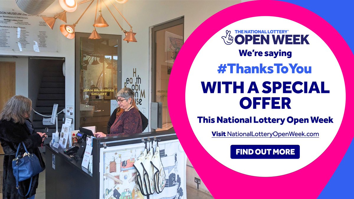 We’re taking part in The National Lottery Open Week, to say thank you to #NationalLottery players for their support.

On the 15th March 2024, we’ll be offering free entry to visitors who show a National Lottery ticket or scratchcard at the door. Everything we do is #ThanksToYou