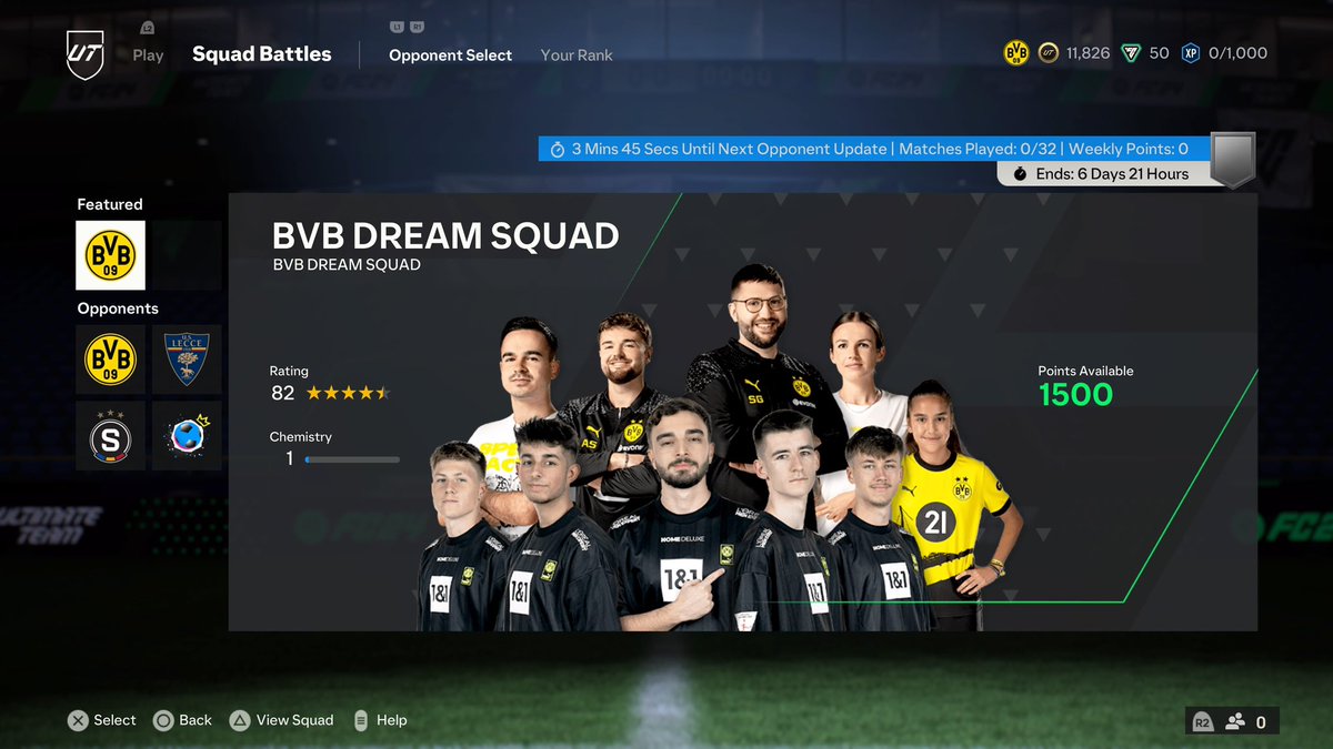 𝗕𝗩𝗕 - 𝗶𝘁'𝘀 𝗶𝗻 𝘁𝗵𝗲 𝗴𝗮𝗺𝗲 😎 

The BVB dream squad - featured squad battle team! We are extremely happy to see the <a href="/BVB/">Borussia Dortmund</a> dream squad as soon as we open squad battles. Challenge our team now and show us your skills! 👊🏽