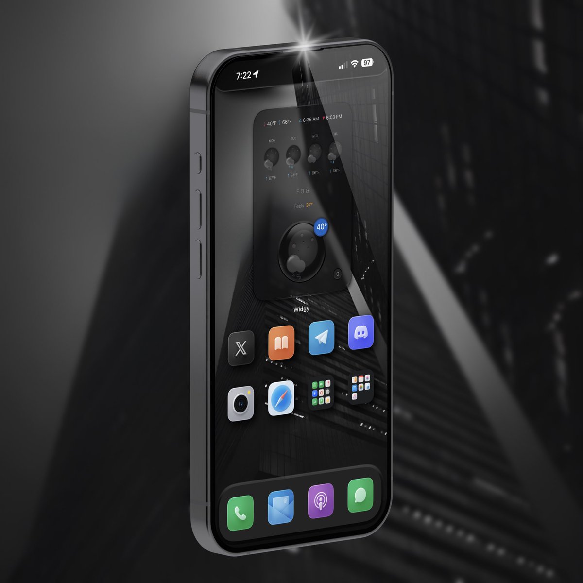 #Apple #iOS1731 #iPhone15PM 
#TeamNatty #NoJailBreak #Widgy #ShowBoardAlpha #MockupM #SmartWallpaperArt

Dark - with a splash …

@tweetbylokki @SeanKly @TeboulDavid1 @Myscreenie_com