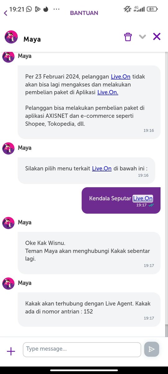 bangthoma's tweet photo. Mau kasih ide nih @ask_AXIS @AXISgsm:
1. Sediakan comment promt untuk mengetahui sisa antrian. 
2. Beri notifikasi saat antrian akan dipanggil. (Misal: Giliran Anda 5 antrian lagi) 
3. Beri notifikasi saat antrian dipanggil. 
4. Beri notifikasi setiap ada balasan chat dari CS https://t.co/dVlwqP5xfI
