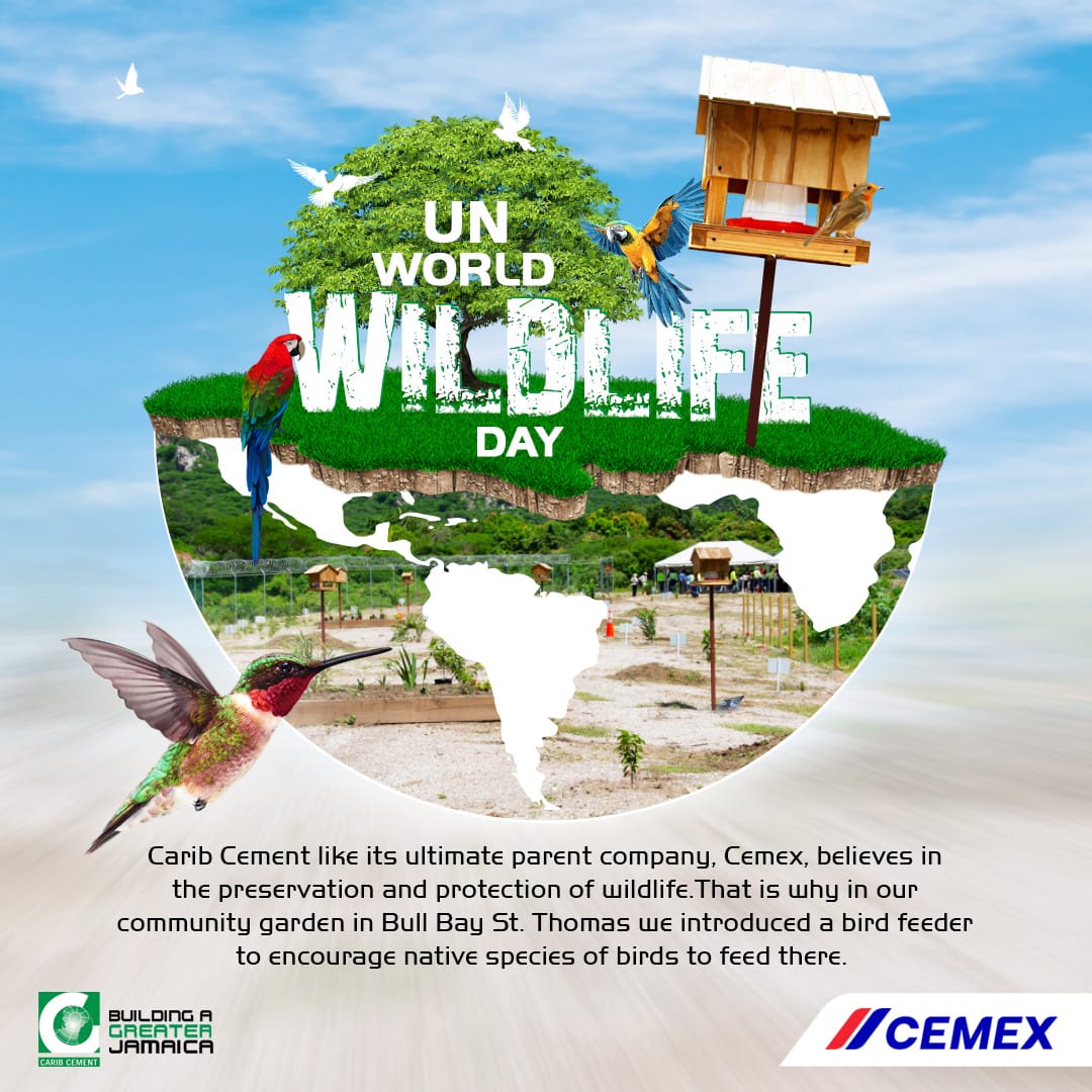 On this #WorldWildlifeDay Cemex/Carib Cement recognises its significant role in leaving a positive impact on nature and the environment. Through our ##FutureInAction programme, we have implemented a community garden  as part of our Biodiversity Action Plan.