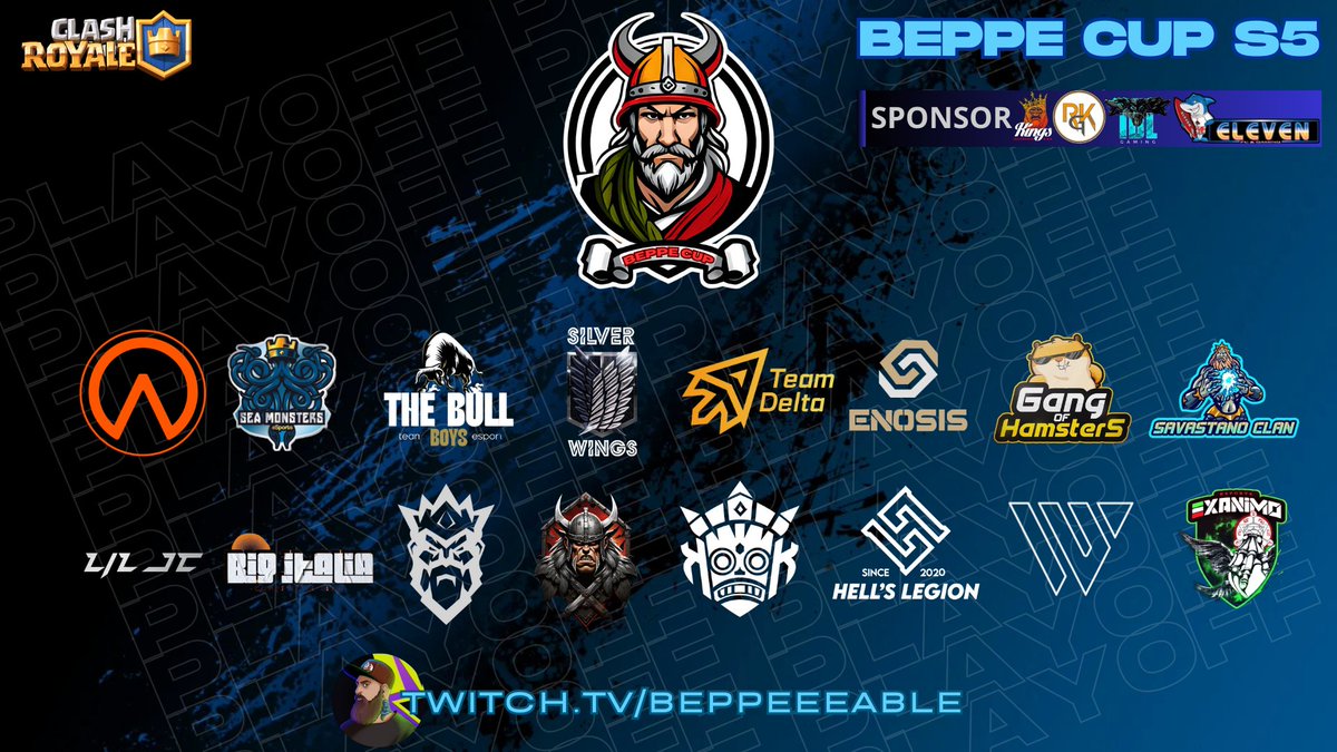 I am proud to introduce you to the 16 teams participating in the BEPPE CUP S5 playoffs. 

You can watch all the matches starting from Monday March 11th on my twitch channel twitch.tv/beppeeeable