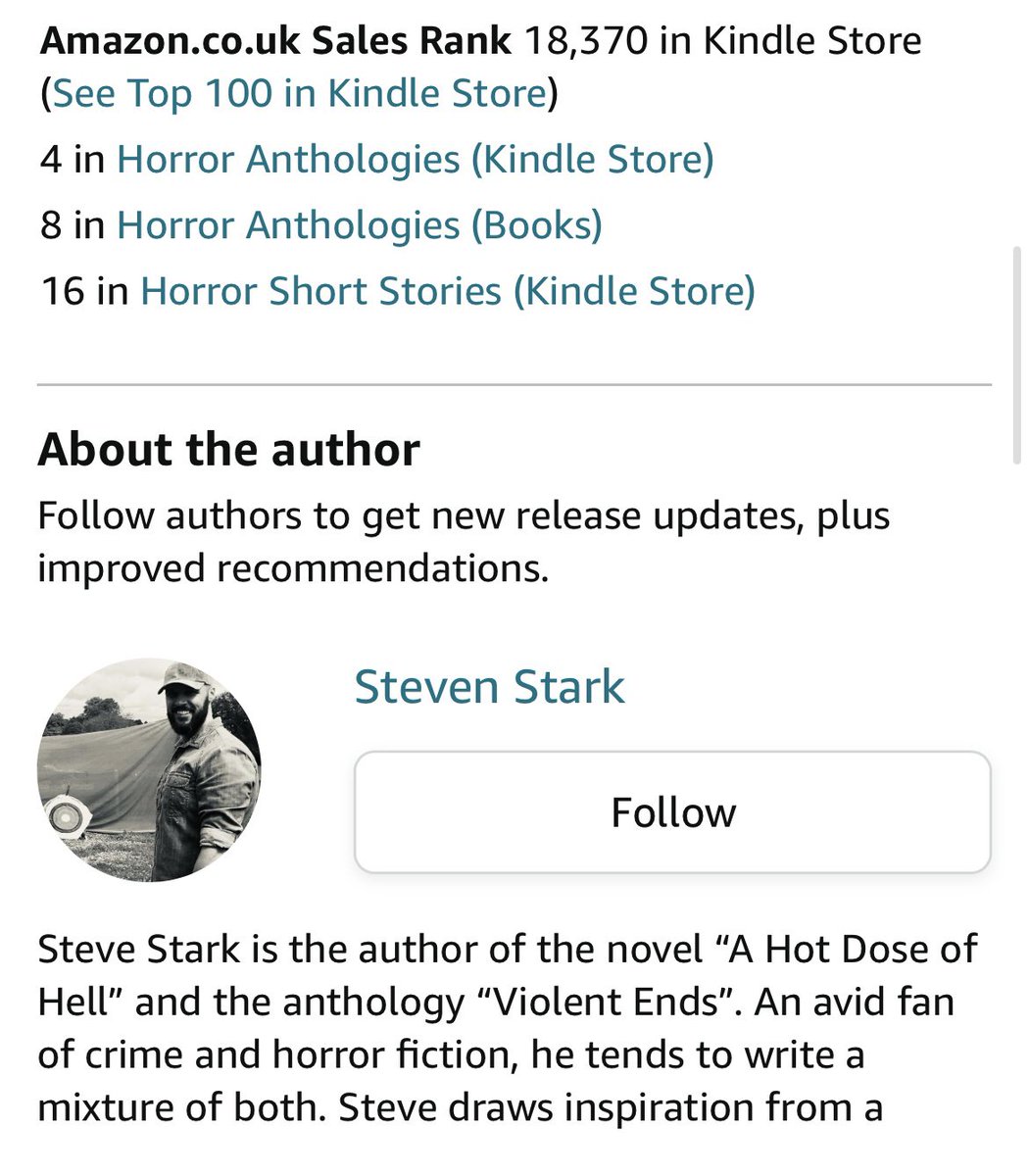 starkterror88's tweet photo. Okay what’s going on?
My book just hit number #4 in Amazon’s horror anthology chart 🤯
#horror #writingcommunity #books #HorrorCommunity #splatterpunk https://t.co/Iu6A64OvTV