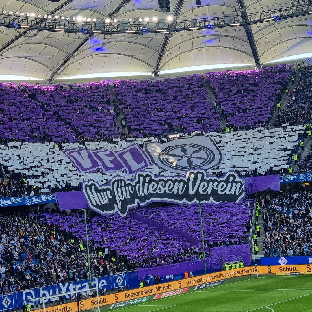 #HSVOSN 🟣⚪️ „VfL - nur für diesen Verein“ Choreo der #VfLOsnabrück Fans in #Hamburg! #osna #osnabrück #vfl1899