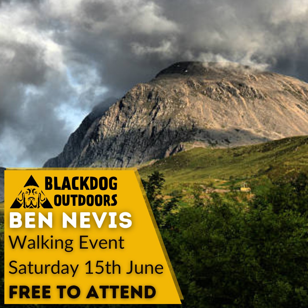 The Big One! Join our team of mountain leaders and support staff for a FREE guided ascent of the UK’s highest mountain! Feeling adventurous? This is a fantastic opportunity to challenge yourself! To grab your free space please visit BLACKDOGOUTDOORS.CO.UK/EVENTS 🌍💙🌱