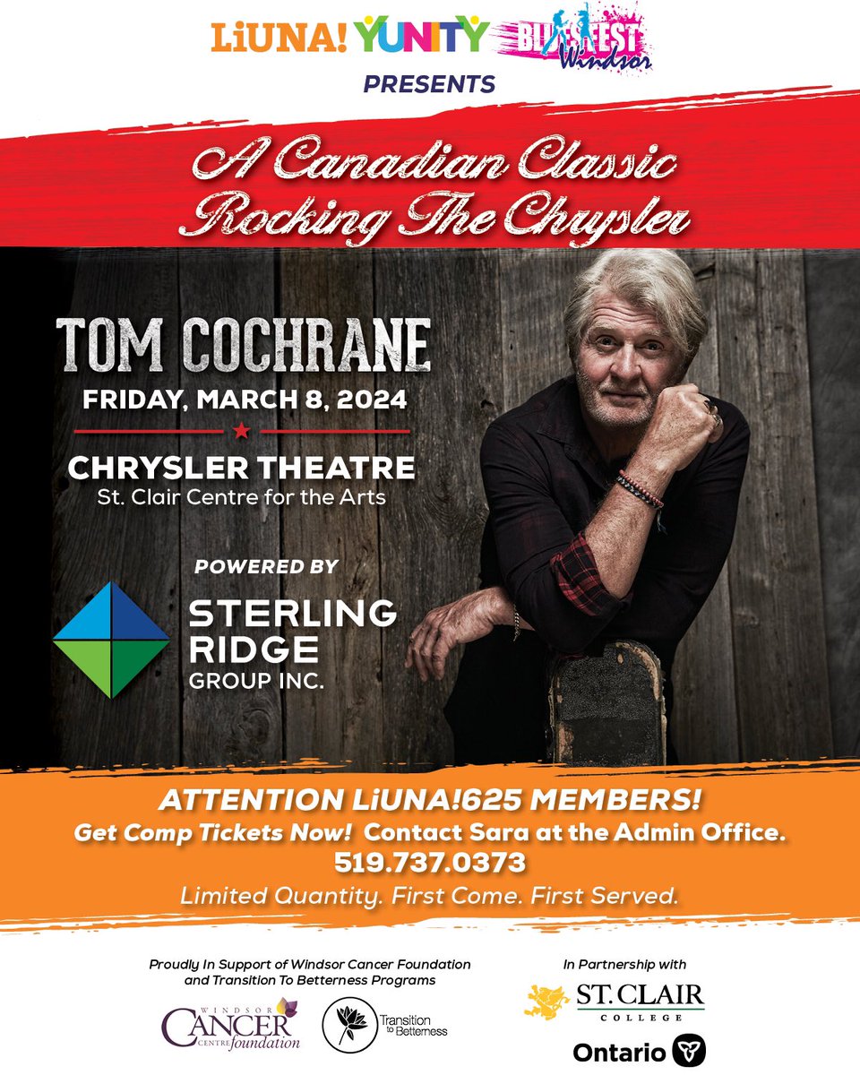 Today’s the day to get the Tom Cochrane TICKETS!
ci.ovationtix.com/36274/pr/11916…