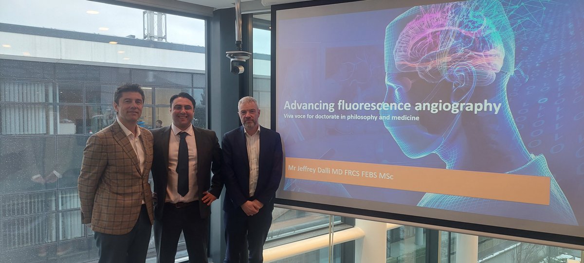 Jeffrey Dalli (@jeffreydalli) on Twitter photo Ecstatic to have successfully defended my doctoral thesis on fluorescence angiography (#ICG🧪) at <a href="/UCDMedicine/">UCD Medicine</a> . Great thanks to the examiners: professors <a href="/MichaelAchiam/">Michael Achiam</a> & <a href="/conor_shields/">Conor Shields</a>; also <a href="/Matersurgery/">MaterSurgery</a> , colleagues, and collaborators. #surgery !! Ecstatic to have successfully defended my doctoral thesis on fluorescence angiography (#ICG🧪) at <a href="/UCDMedicine/">UCD Medicine</a> . Great thanks to the examiners: professors <a href="/MichaelAchiam/">Michael Achiam</a> & <a href="/conor_shields/">Conor Shields</a>; also <a href="/Matersurgery/">MaterSurgery</a> , colleagues, and collaborators. #surgery !!