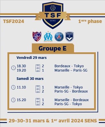 TOURNOI SANS FRONTIERE (@tsfsens) on Twitter photo ‼️ #TSF2024💙💛
▶️ 29 mars - 1er avril 2024
✅20 équipes - 5 groupes - 12 qualifiés pour le Challenge de la <a href="/VilleSens/">Ville de Sens</a> ⚽️🏆
➡️Les matches du groupe E ‼️ #TSF2024💙💛
▶️ 29 mars - 1er avril 2024
✅20 équipes - 5 groupes - 12 qualifiés pour le Challenge de la <a href="/VilleSens/">Ville de Sens</a> ⚽️🏆
➡️Les matches du groupe E