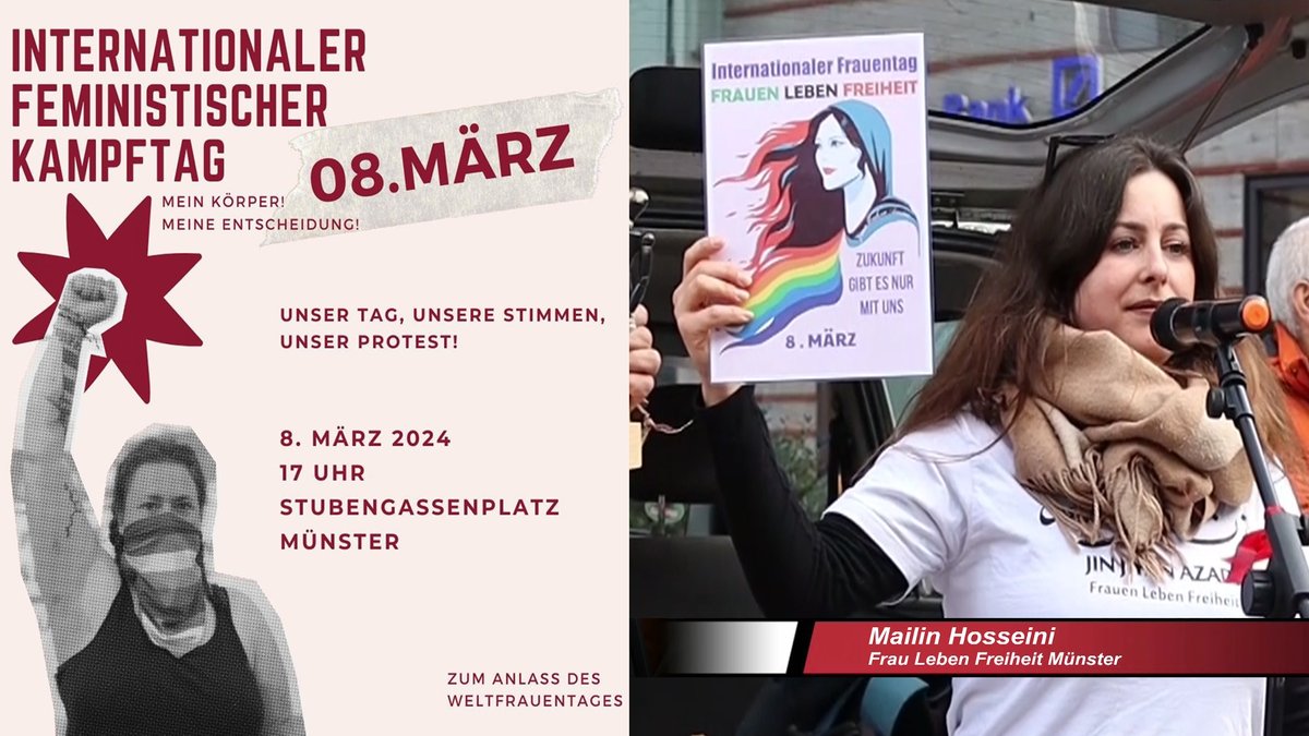 #Münster. Soli-Kundgebung mit der feministisch geführten Revolution in #Iran – Rede Mailin Hosseini @Karottentorte @MariaA84517 @Dr_Tsakalidis @dr_druecke @promsgegennazis #IranRevolution youtu.be/sFcLHNnpBDU