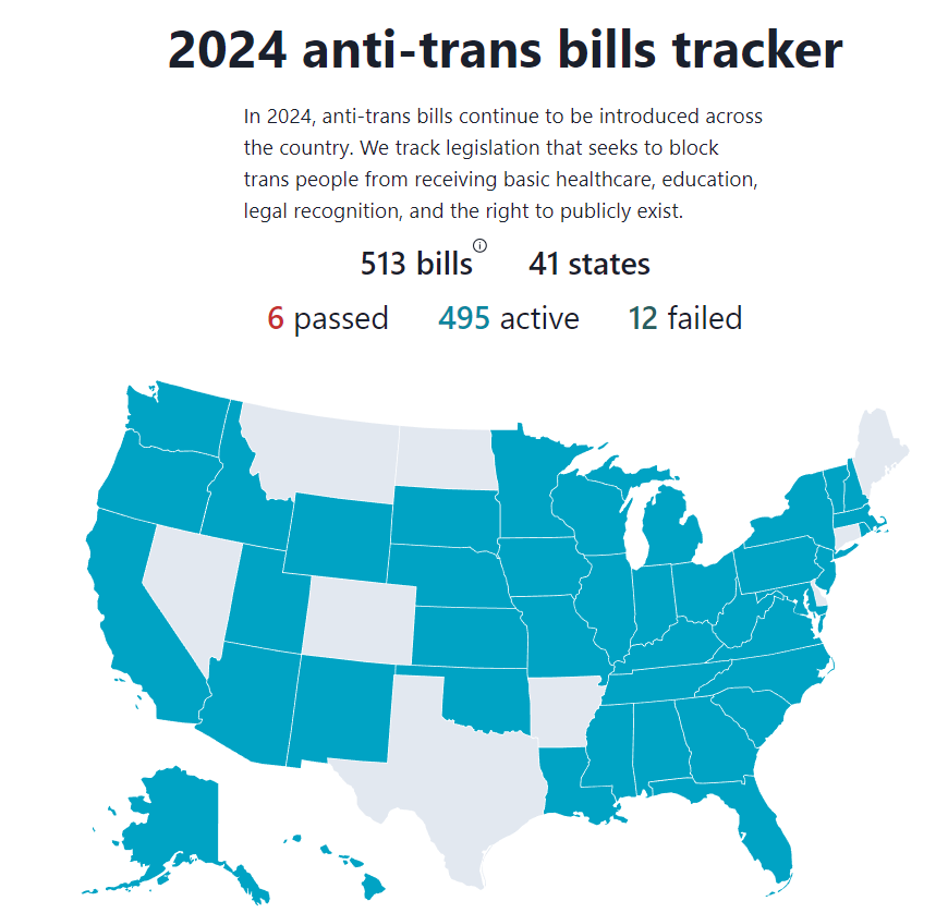 'Oh I haven't checked the map in a while I wonder what we're at right now...SWEET GOD' Even accounting for the 228 bills carried over, that is still 285 new bills this year or an average of over 4 new bills per day. I shouldn't have to be an activist to keep my rights