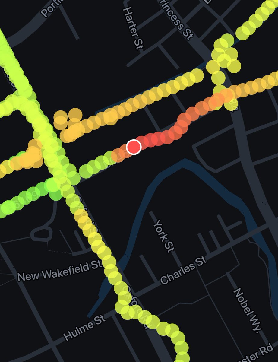 Documentally's tweet image. While logging the streets of Manchester with the #Radiacode one street had a higher CPS as those others. Wish I’d had more time to investigate.