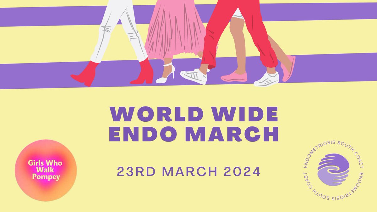 Save the date for our World Wide Endo March, 23rd March, with Girls Who Walk Pompey, in support of Endometriosis Awareness Month this month. Keep an eye on our socials for more details soon! 💛 #Endometriosis #WorldWideEndoMarch #Support