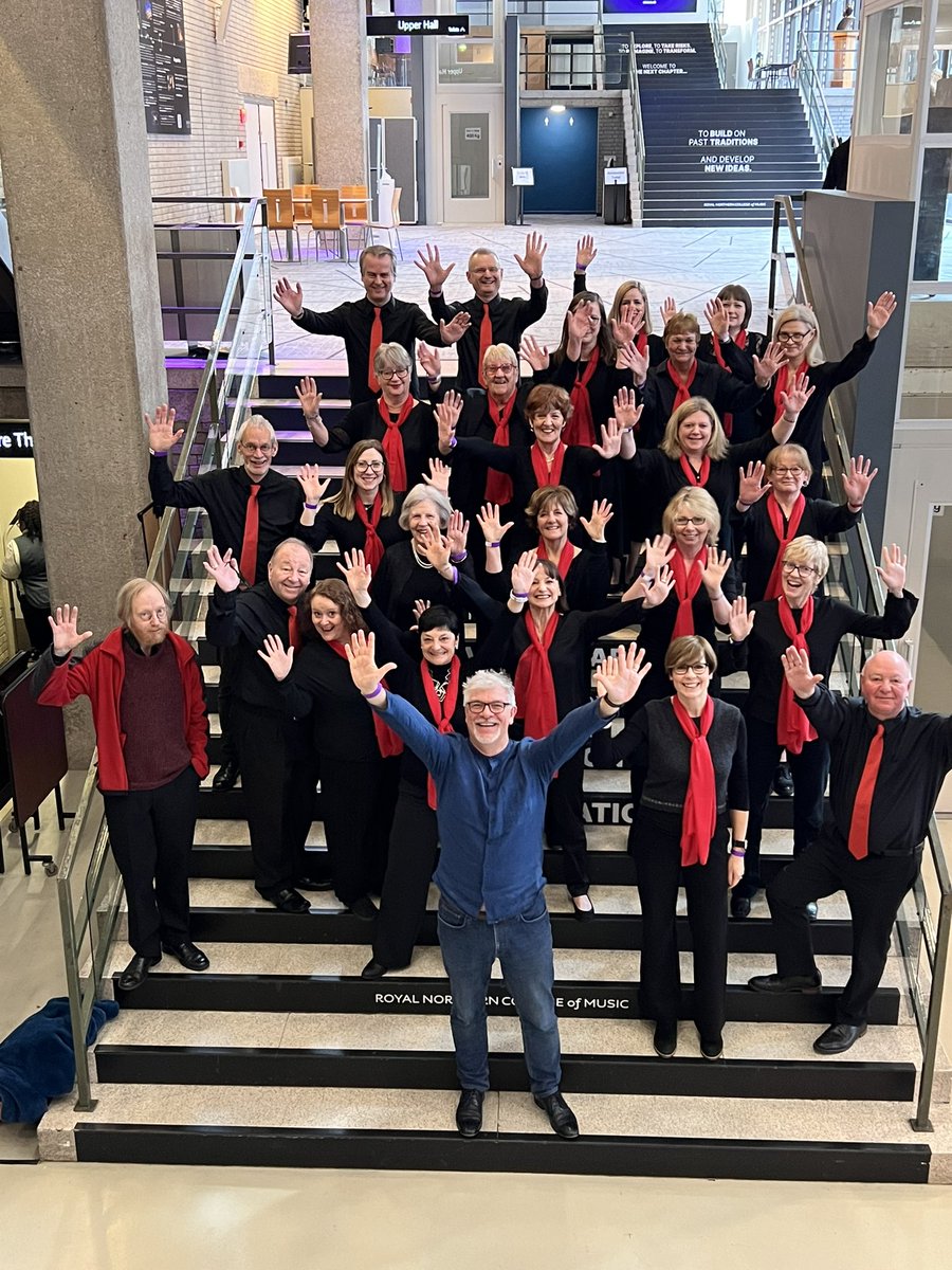 Uplifting day ahead conducting The Insole Court Community Choir at The Manchester Amateur Choirs Competition