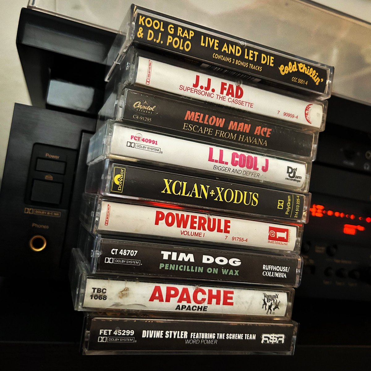 Sunday stack…

#koolgrap #djpolo #liveandletdie #jjfad #supersonic #thecassette #mellowmanace #escapefromhavana #llcoolj #biggeranddeffer #xclan #xodus #powerule #volume1 #timdog #penicillinonwax #apache #divinestyler #schemeteam #wordpower #classic #cassettes #hiphopgods