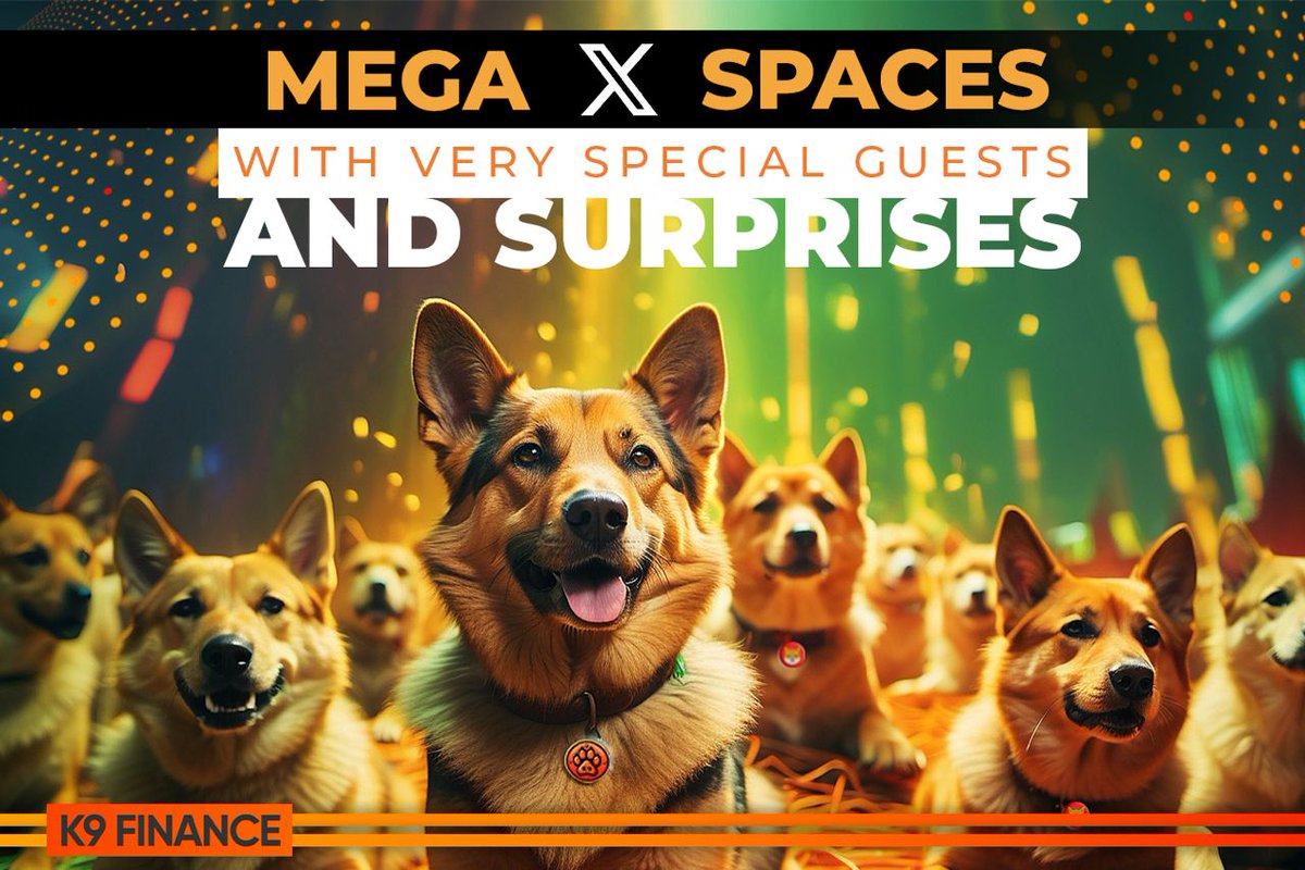 K9finance's tweet image. Don&apos;t miss your chance to speak and ask questions! 

Join us LIVE on X Spaces before the K9 Token starts trading later this week! 

⬇️
x.com/i/spaces/1MYGN…
⬆️

#SpacesHost