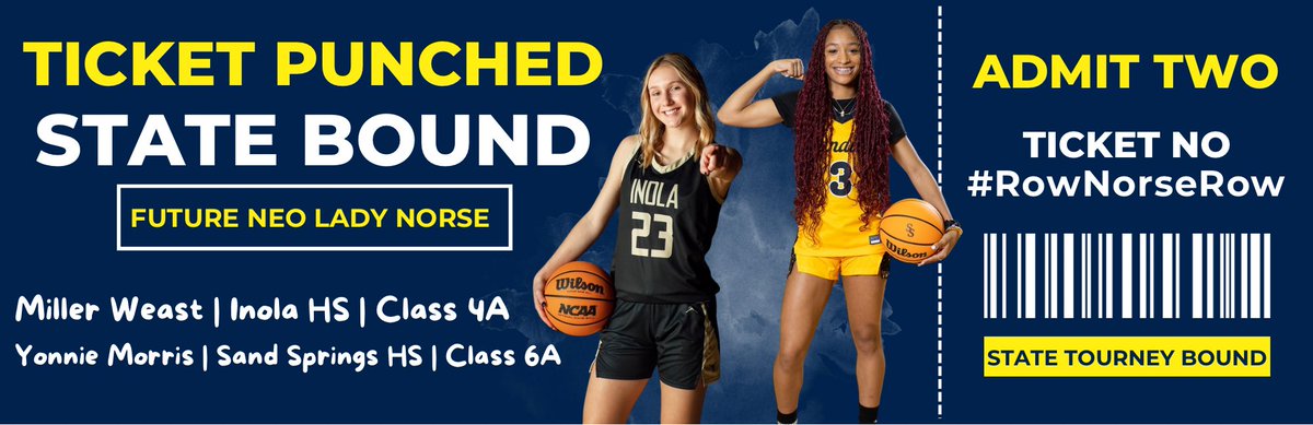 NEO Womens BBall (@neo_wbball) on Twitter photo Congratulations are in order to Two of our Class of 24 Signees <a href="/TaionaMorris_/">Taiona Morris</a> & <a href="/MillerWeast/">Miller Weast</a> ! They are STATE BOUND!!
#TicketPunched🎟️ | #RowNorseRow Congratulations are in order to Two of our Class of 24 Signees <a href="/TaionaMorris_/">Taiona Morris</a> & <a href="/MillerWeast/">Miller Weast</a> ! They are STATE BOUND!!
#TicketPunched🎟️ | #RowNorseRow