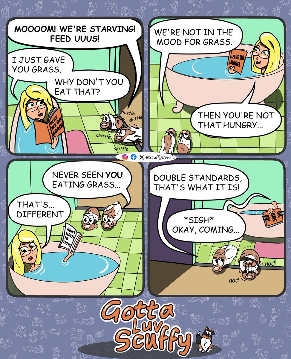 #gotta_luv_scuffy EP #3: Double Standards
#webcomics #comicstrip #scuffy_comic