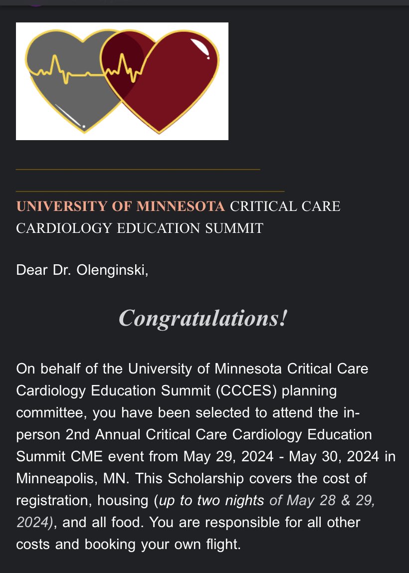 Greg Olenginski, MD (@golenginskimd) on Twitter photo Grateful and excited to attend the University and Minnesota 2nd Annual Critical Care Cardiology Educational Summit! <a href="/UMN_CCCEdSummit/">UMN Critical Care Cardiology Education Summit</a>
See you all there in May! #MedEd #CCC Grateful and excited to attend the University and Minnesota 2nd Annual Critical Care Cardiology Educational Summit! <a href="/UMN_CCCEdSummit/">UMN Critical Care Cardiology Education Summit</a>
See you all there in May! #MedEd #CCC