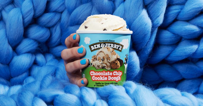 11/10 cozy vibes. 🧶 Skip the cold and order your favorites for delivery now: benjerrys.co/4caztcK