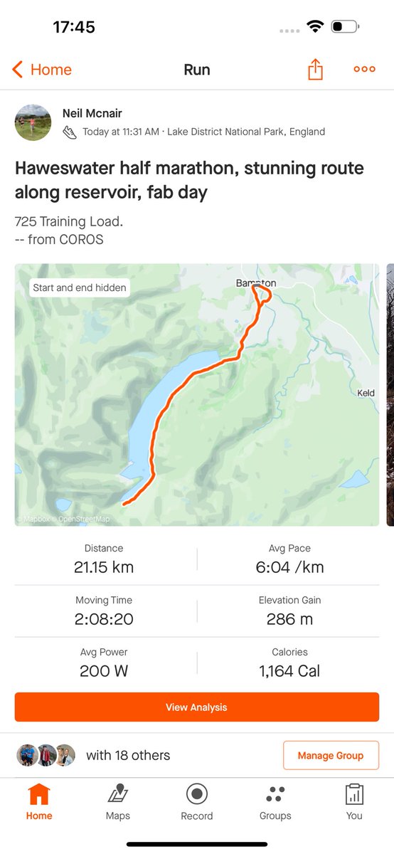 Fabulous run today at the Haweswater half marathon, good weather and stunning views along the reservoir, thanks to @edenrunners, a grand day out