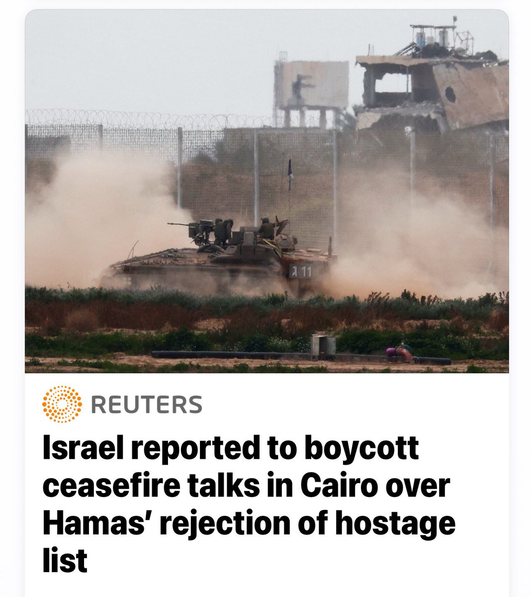 At any point, Hamas could have ended this burgeoning tragedy to surrender and release every hostage. Now, they're unwilling to provide a list of any surviving hostages. Hamas is anathema to peace for Gaza. Hamas instigated and owns this humanitarian catastrophe.