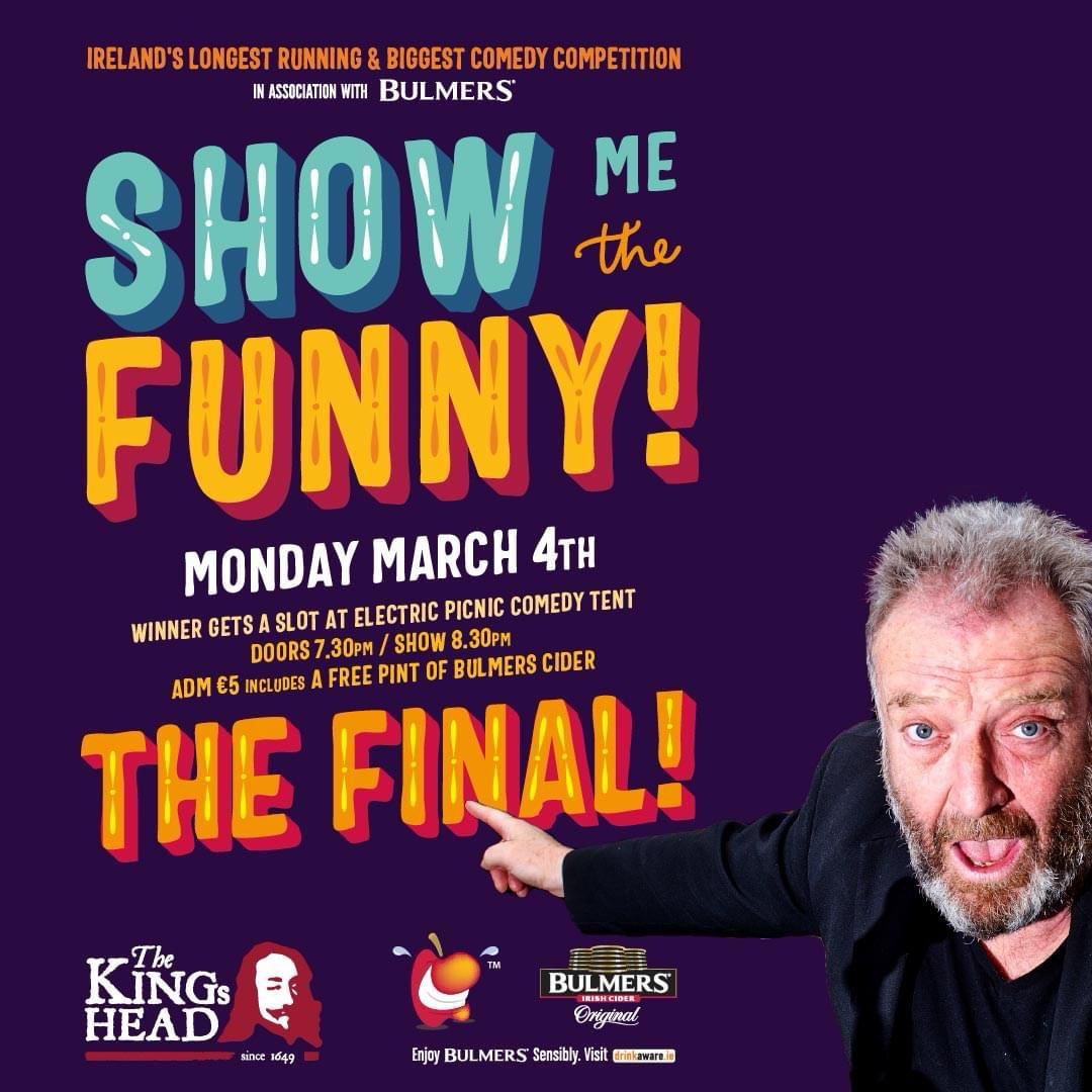 So..... Its the Grand Final on Monday March 4th at the Kings Head Bar in Galway . Your host and MC is Gerry Mallon and tickets which cost 5 euro are available at the door which will open at 7.30pm sharp. #galway #standupcomedy