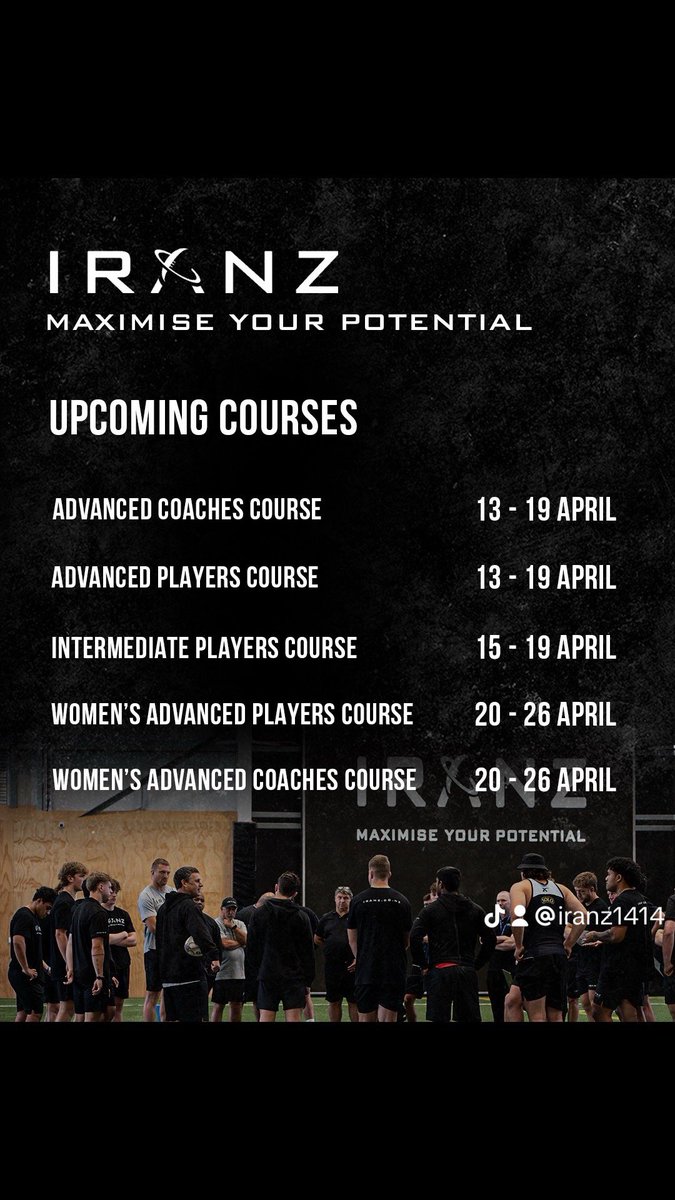 At the International Rugby Academy of New Zealand you can still register for these upcoming courses for April but get in quick as they are filling up fast!
Go to iranz.co.nz