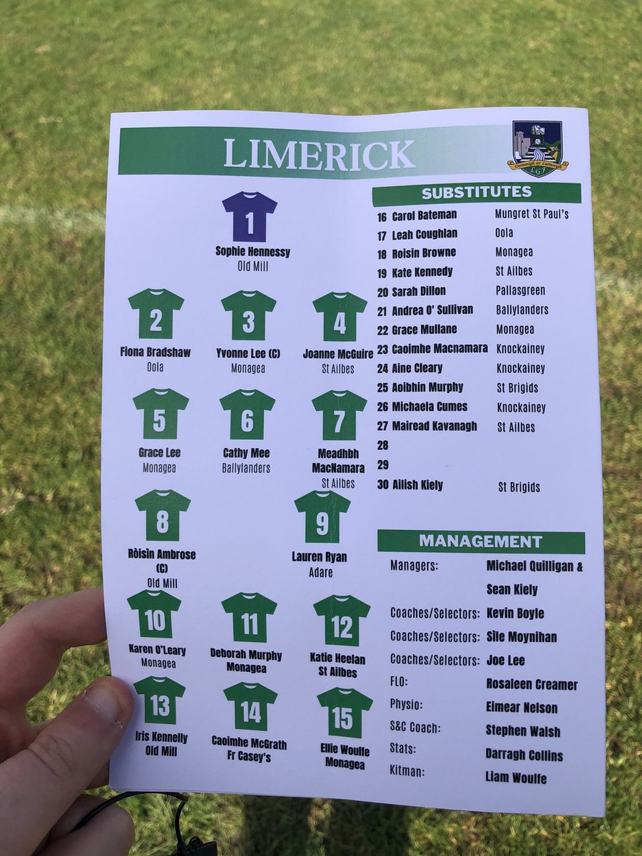 diarmuidkearney's tweet image. Teams for today’s @LadiesFootball Division 4 meeting of @LKLadiesGaelic and @CarlowLGFA, the visitors make three changes possibly more to come as they are already booked a place in the semi finals, a must win game for Limerick, join me on commentary linked below