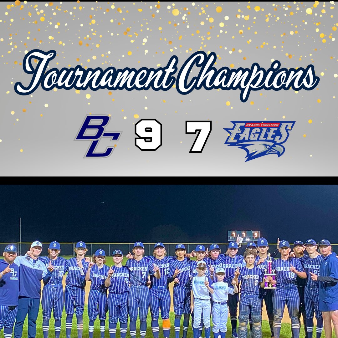 𝑪𝒉𝒂𝒎𝒑𝒊𝒐𝒏𝒔🤩 Boys beat a very talented Brazos Christian squad to win the San Marcos Academy tournament! Warriors currently are undefeated with an 11-0 record and are playing some very good baseball. #PassTheTorch