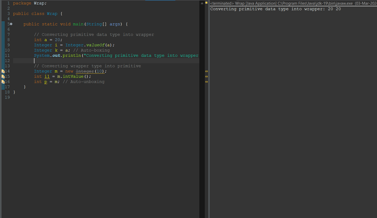 Pratham06619933's tweet image. "Day 72 of 75 Day Hard Challenge: Explored the conversion between primitive data types and their corresponding wrapper classes in Java. Demonstrated auto-boxing and auto-unboxing concepts. #Java #WrapperClasses"