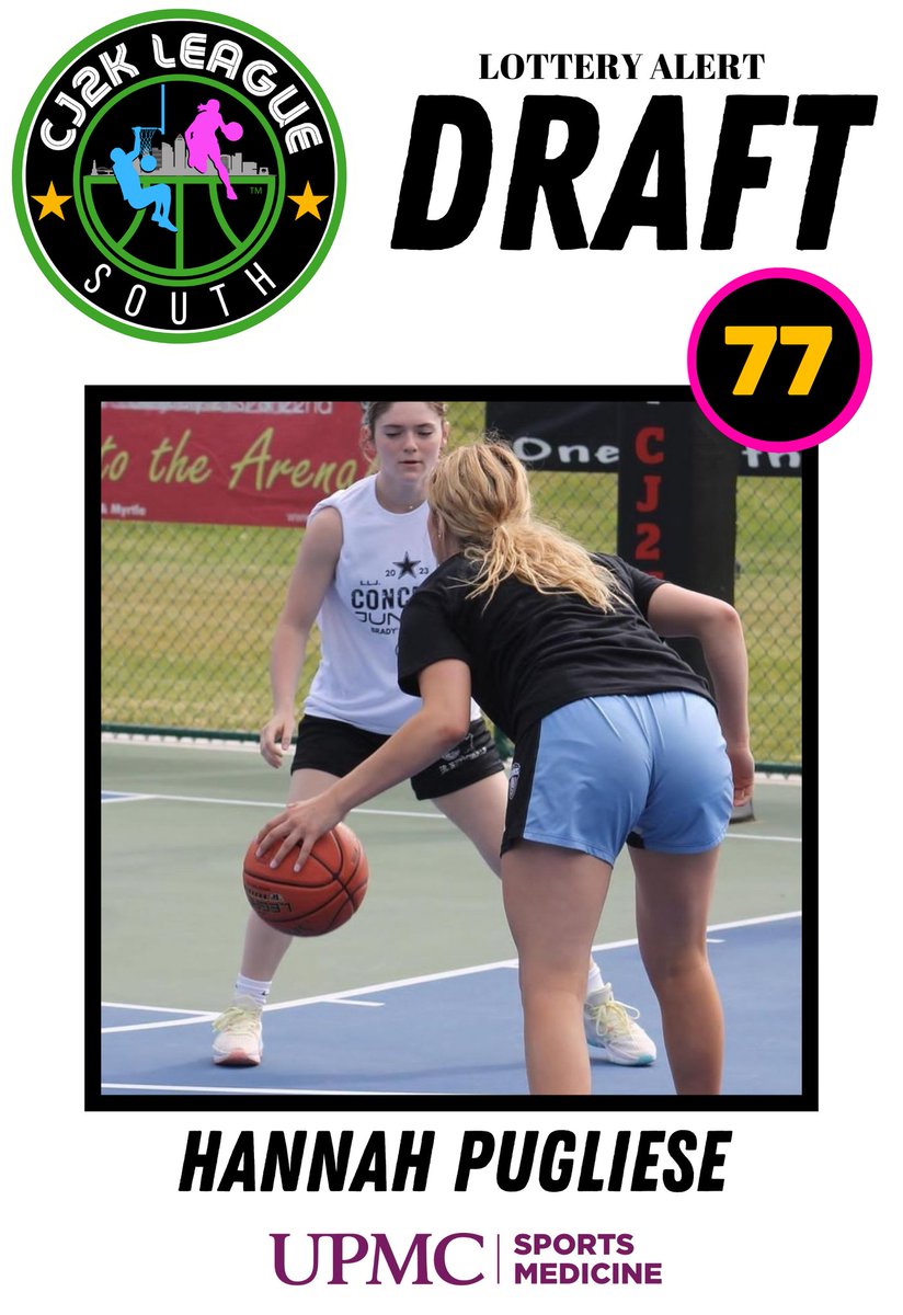 CJ2KLeague's tweet image. G Hannah Pugliese
Penn Hills '24 / WPA Bruins
Hannah is a 4 yr starter that will be playing at SRU this fall. The 5'8 Guard has serious game! She played 3 games as a @CJ2KFA in '23 &amp;amp; will make her official CJ2K League debut in the South this summer. #CJ2KLotteryAlert #CJ2KSouth24