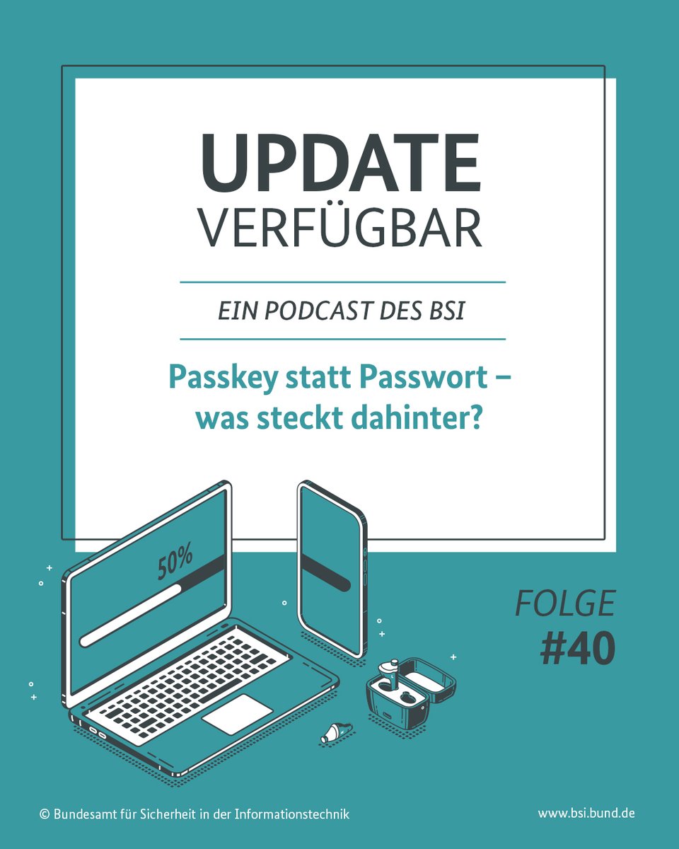 BSI_Bund's tweet image. Schaffen wir bald alle unsere Passwörter ab? Es sieht fast so aus, denn immer mehr Dienste bieten #Passkeys an - eine Technologie, die das Einloggen ohne Passwort möglich macht. 🔐
 
Jetzt reinhören: update-verfuegbar.podigee.io/43-passkey
 
#DeutschlandDigitalSicherBSI #UpdateVerfügbar