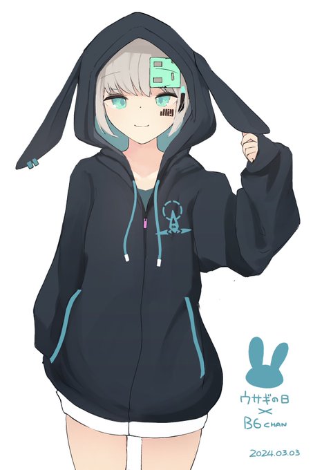 うさぎの日なのでうさぎパーカーB6ちゃん描きました 