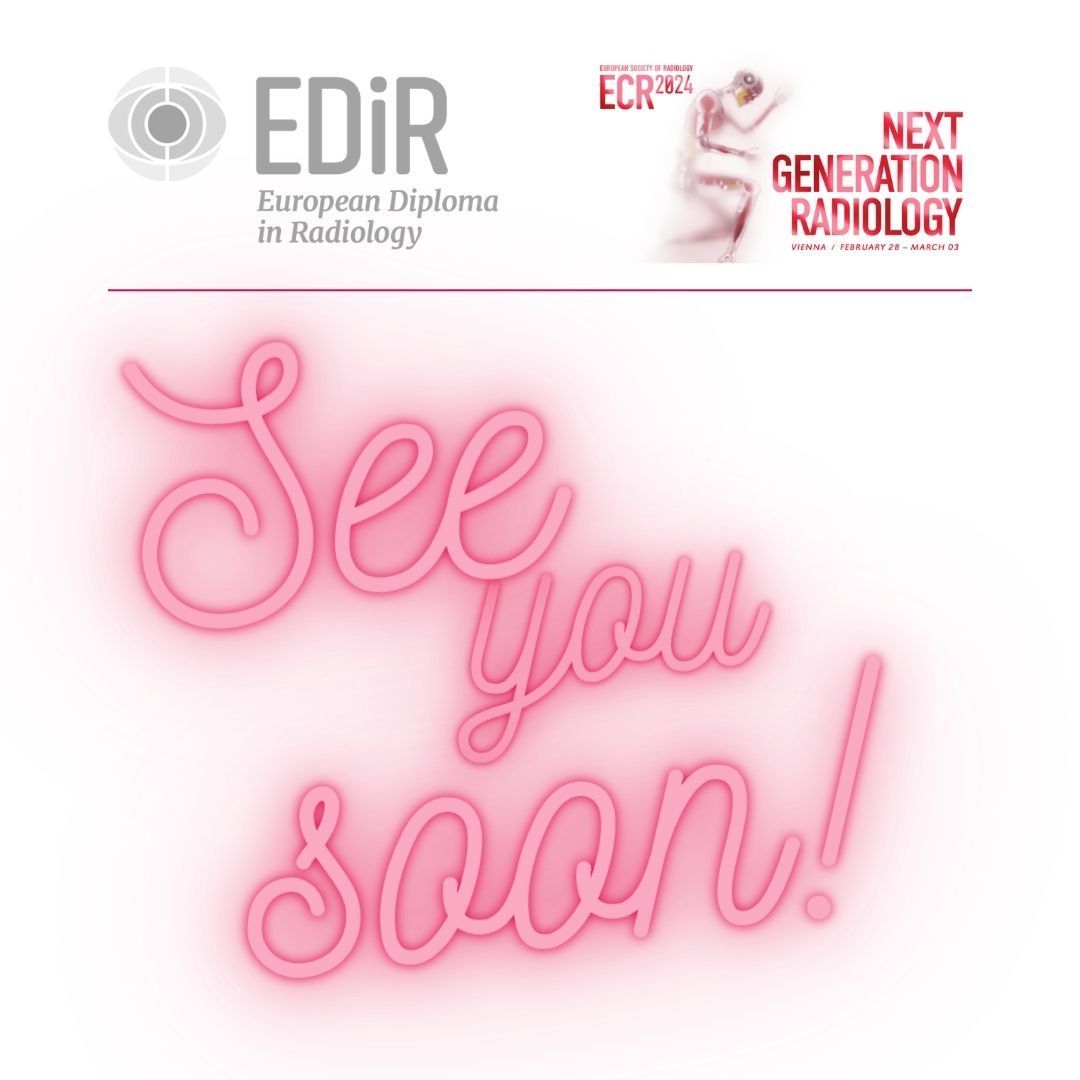 #ECR2024 has been an amazing experience. Before we part ways, we'd like to encourage last year Radiology residents to consider applying for the #EDiRexamination in 2024 and take your skills in radiology to the next level! Thank you and goodbye for now! The EDiR team