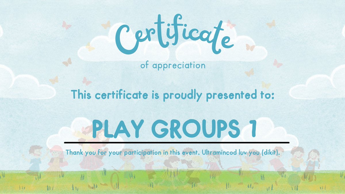 Makasih ya kelompok 1 udah ikutan event paud day hari ini dengan baik🫶🏻
@rkivejoonr 
<a href="/songkangib/">SK</a> 
<a href="/cuoogie/">Coogie</a> 
<a href="/yvurie/">Hinyaang~ 🐱</a>
<a href="/hansoheer/">َ</a> 
<a href="/hongzsuzu/">suzu.</a>