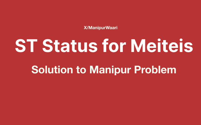ST status for Meiteis will solve most of the problem in #MAnipur 

#ST4Meitei #TribalAffairsIn #ManipurFightsBack